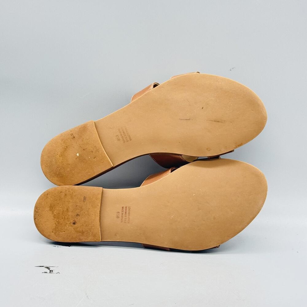 Fs/ny Sandals Womens 6.5 Brown Leather Slide Flat Slip On Casual Comfort Shoes - Picture 8 of 11